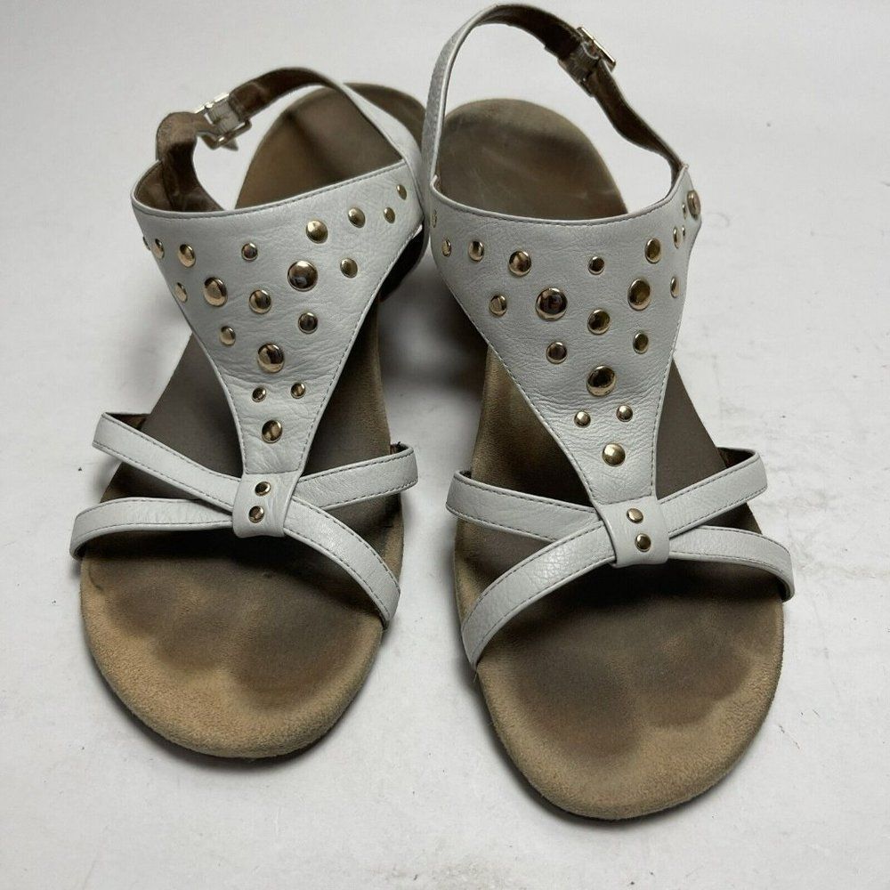 Vionic Sandals White Ankle Strap Wedge Heel Shoes Size 10